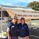 Jenny and Sue from Oberon Rotary outside of the health check van. Picture supplied. 