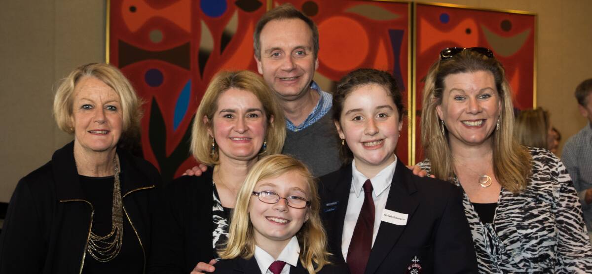 HARD-WORKING: Annabel Burgess and Lauren Evans from St Joseph's Catholic School also received Fred Hollows Humanity Awards.