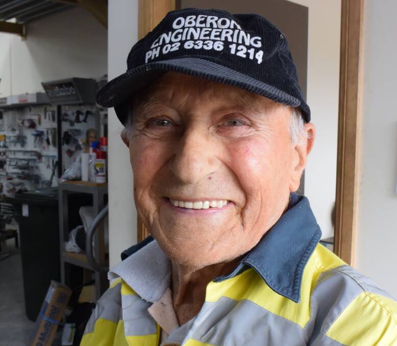 FAMILIAR FACE: Businessman Chic Tosic, of Oberon Engineering, has been in Oberon for 65 years. He will turn 97 this month, but still helps out at the business.