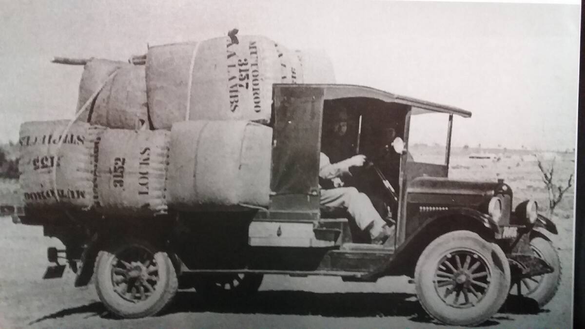 HEAVY LOAD: A busy wool carrier from Mutooroo Station, South Australia in 1927. Did this lorry cart all the 3157 bales from an annual shearing?