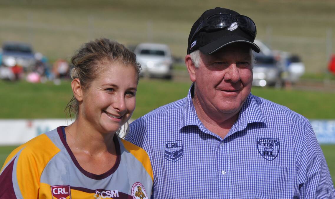 PUMPED: Group 10 chairman Linore Zamparini, pictured during a presentation at Western trials at Parkes.
