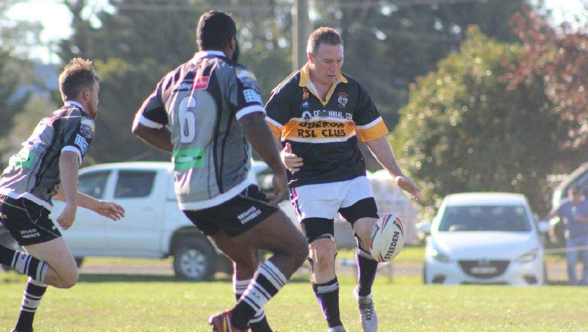 KICKING ON: After a great start to 2017, Oberon captain-coach Luke Branighan (pictured) says his side now must kick on over the coming weeks. Photo: OBERON SENIOR LEAGUE