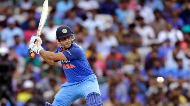 Mahendra Singh Dhoni made a solid 79 off 88 balls for India. Photo: AP
