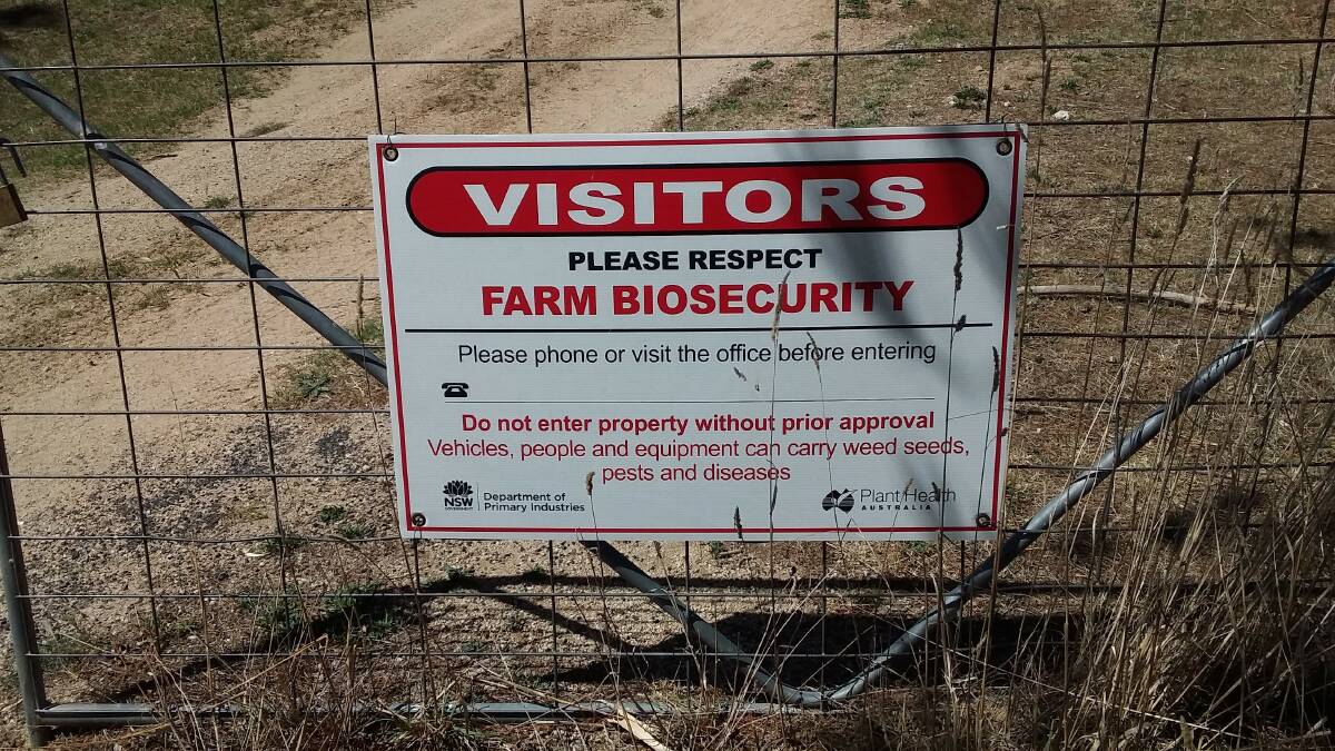 SIGN OF THE TIMES:  Biosecurity signs will soon become a common sight on rural property access gates.