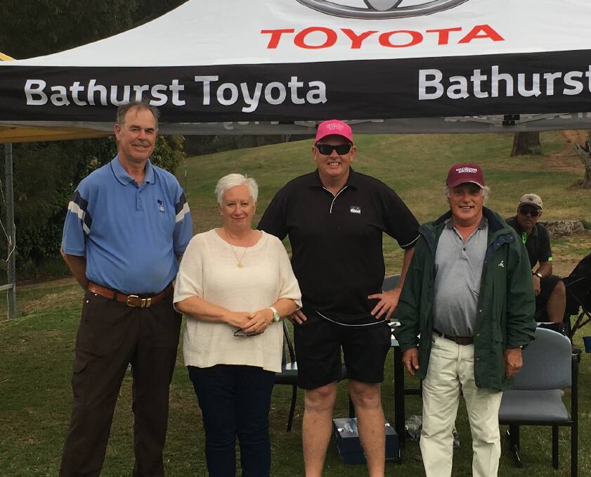 SUCCESS: Oberon Golf Club captain Barry Lang, mayor Kathy Sajowitz, Oberon Council general manager Gary Wallace and Brian Beesley.