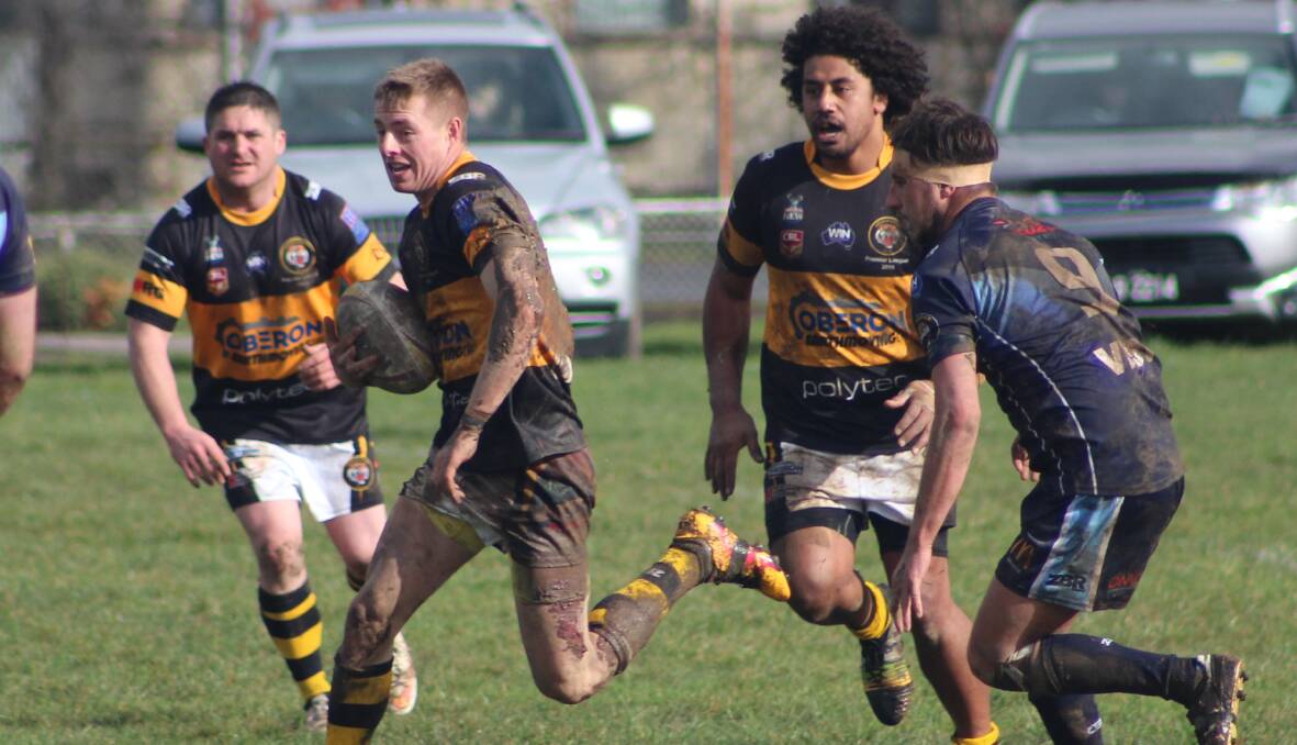 BIG MATCH: Oberon Tigers players Anton Wereta, Tyler Hughes and Abel Lefaoseu. Lefaoseu hopes to be playing on Saturday if he is cleared of a striking charge at the Group 10 judiciary on Thursday night.