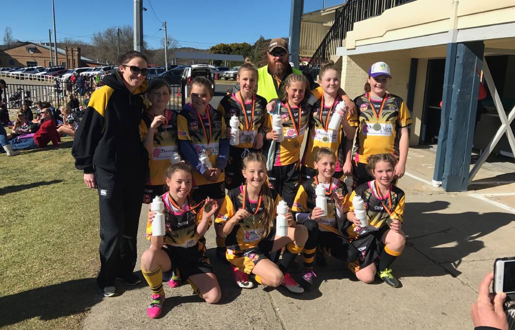WINNERS: The Oberon Tigers under 12 girls league tag team had another successful gala day at Lithgow.