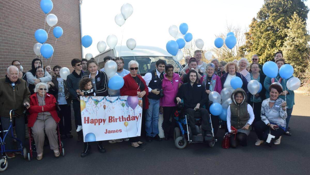SURPRISE: James Baxter was presented with a new wheelchair-accessible vehicle for his birthday. He celebrated with family, friends and supporters last Sunday.