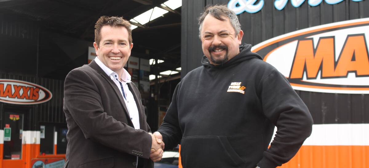 SUCCESS: Member for Bathurst Paul Toole was in Oberon last week to congratulate Oberon Show Society president Nick Wills on the success of the society's grant application.