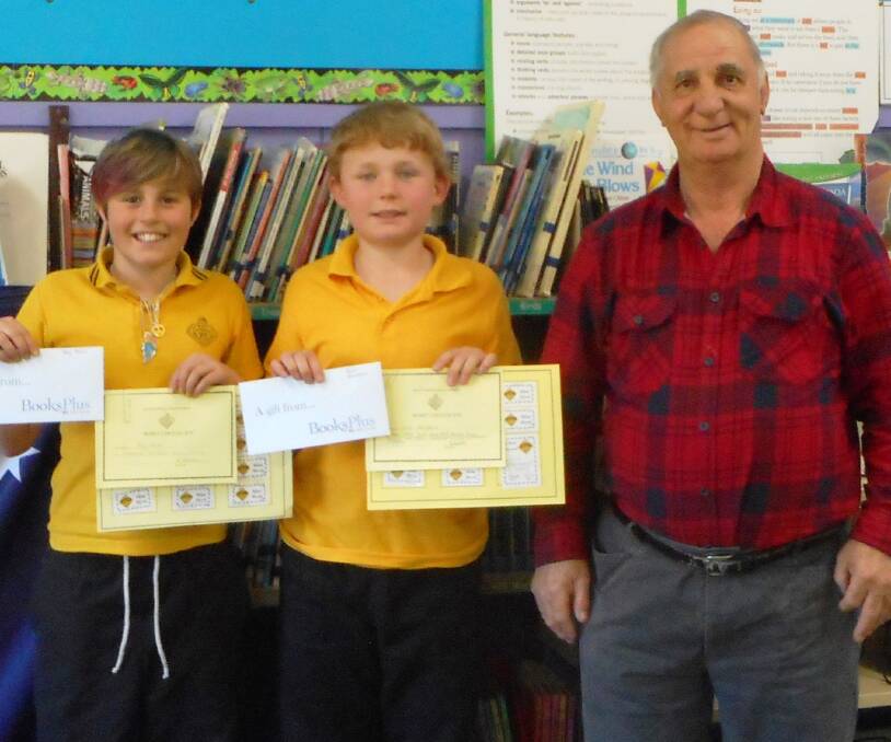 SMILES: Black Springs Public School award winners with the P and C president Mr Dumbleton.