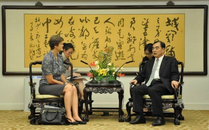 New Chinese special envoy on North Korea, Kong Xuanyou. It was taken from foreign ministry website so we can use it.
Kong Xuanyou meets with UK ambassador to China, Barbara Woodward, July 16. 2017.