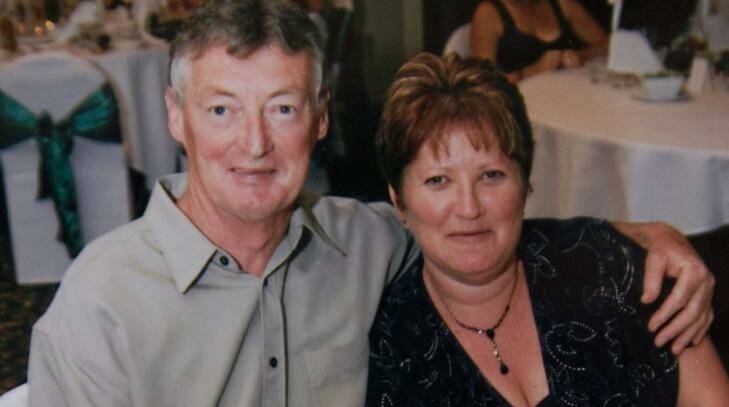 DEARLY DEPARTED: John Burrows, 58, a well-known local greyhound trainer was blown up outside his Portland hous. He is pictured here with his wife Shirley. Photo: WOLTER PEETERS