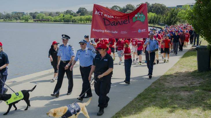 The walk for child safety centres on Lake Burley Griffin. Photo: Jamila Toderas