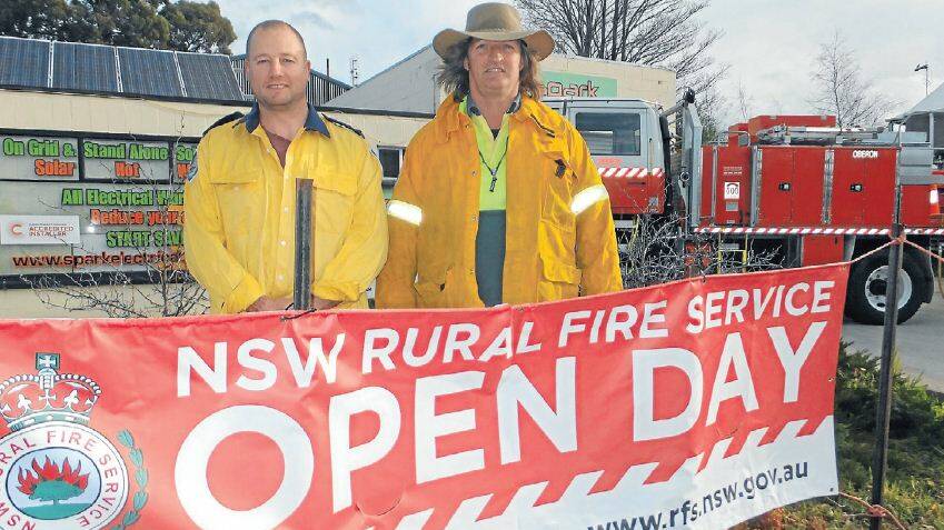 COME ON DOWN: NSW Rural Fire Service group captain Craig Gibbons and Oberon captain Lance Sulley will be attending the Oberon and Black Springs open days. 