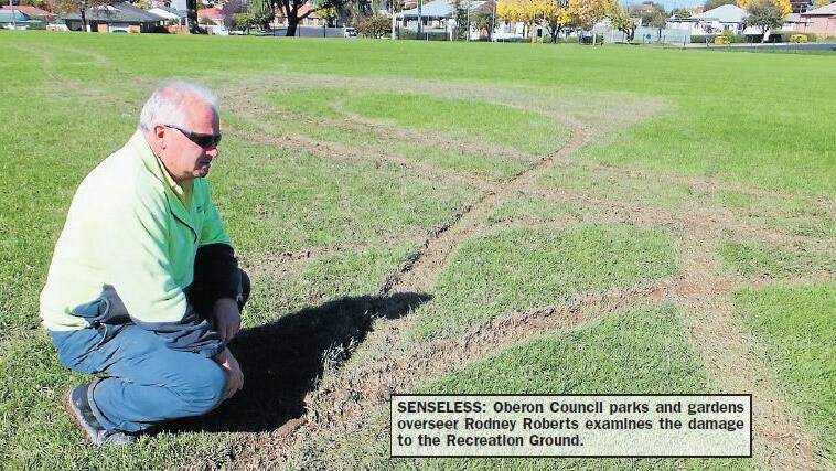 Popular sporting field torn up by burn-outs