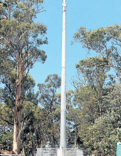 GOING UP: The National Broadband Tower under construction at Titania Estate east of Oberon. 