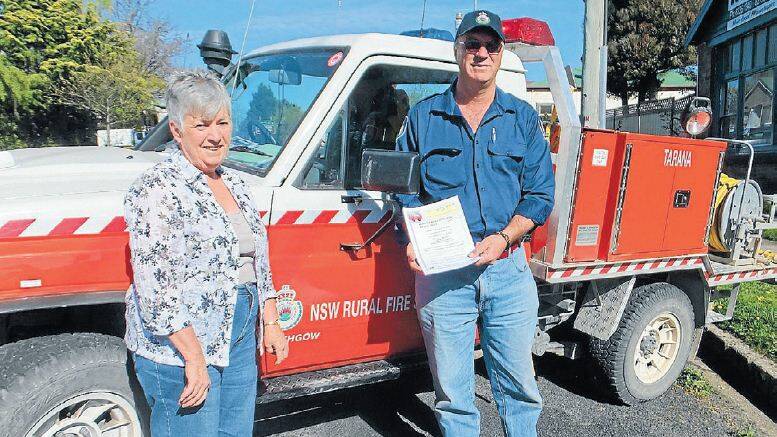 HOSPITAL FUNDRAISER: Lynne Woods and Graham Fletcher from Tarana Volunteer Bushfire Brigade are canvassing individuals and business houses to participate in and donate to their Monster Market Night, which is being held to raise funds for Oberon Hospital. 