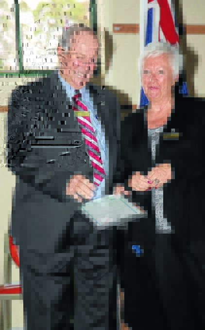 Australia Day 2013: Mayor John McMahon and Kathy
Sajowitz. PHOTO: Lyn Causer