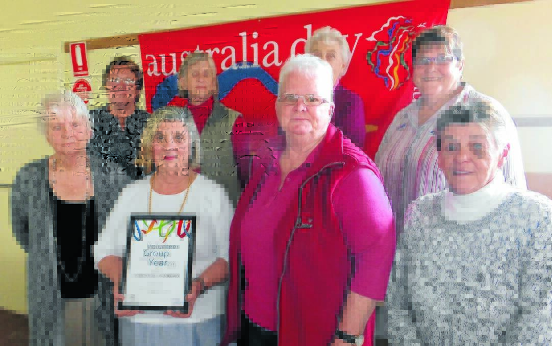 Members of Oberon Hospital Auxiliary, proud recipients of the Australia Day award for best Volunteer or Voluntary Group of the Year.