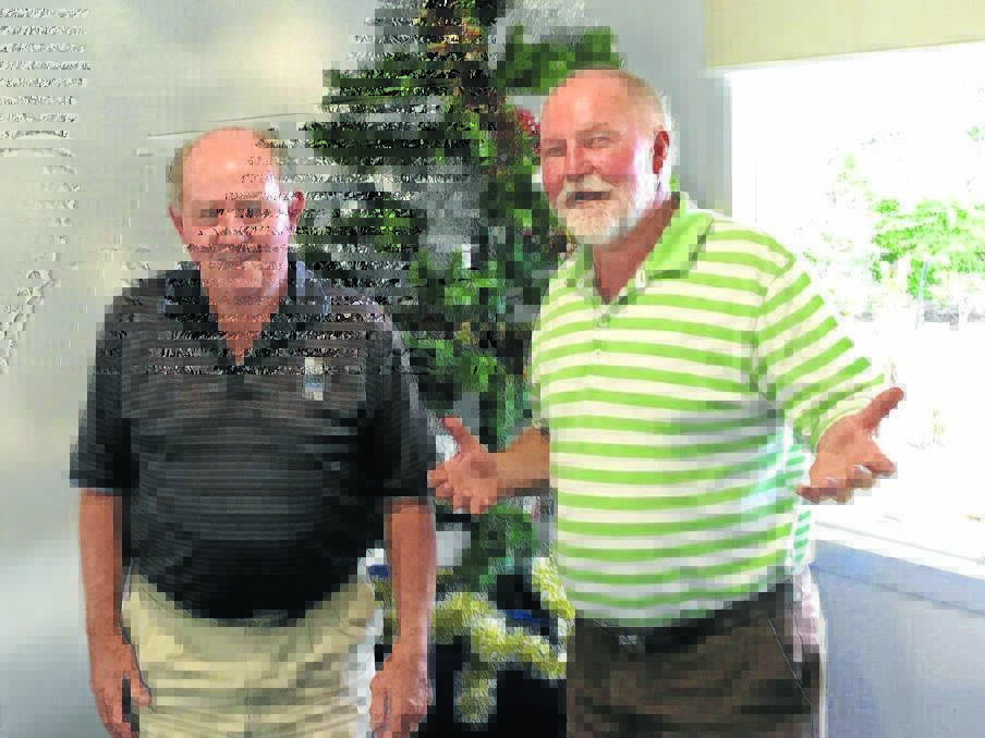 KEEN: Peter Dale and Mick English are keen golfers.