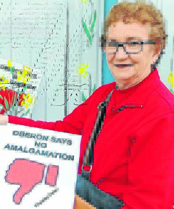 OBERON Anti Amalgamation Committee member Marj Armstrong said the letter box drop in Bathurst aimed to  get Bathurst ratepayers talking about the proposed amalgamation involving Oberon Council and Bathurst Regional Council.