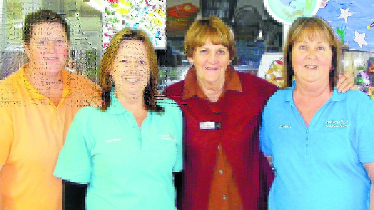 CENTRE OF ATTENTION: Oberon Children’s Centre’s current staff: Kerry Stewart, Leanne Dwyer, Miss Bev (Peard) and Janice Brennan.