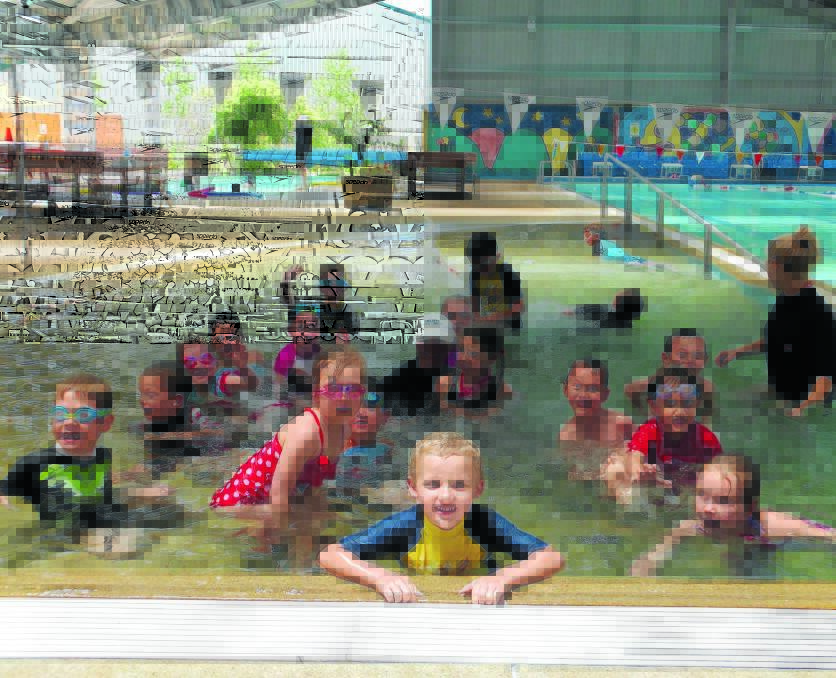 Students from Oberon Public School learning vital swimming.
