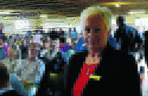 STANDING FIRM: Oberon mayor Kathy Sajowitz was one of 83 speakers at the Oberon public inquiry into a proposed merger between Oberon and Bathurst councils. 020416oberon