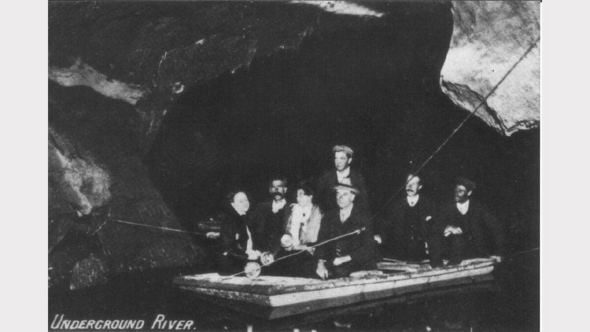 Voss Wiburd in the River Cave some time prior to the First World War.