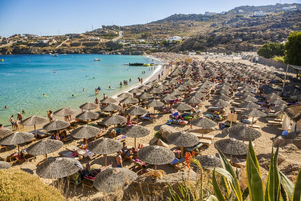 Super Paradise Beach on Mykonos. Pictures: Getty Images Super Paradise Beach on Mykonos. Pictures: Getty Images