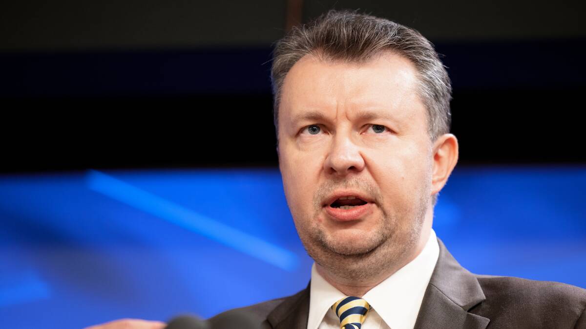 Ukrainian head of mission Volodymyr Shalkivskyi warns Vladimir Putin has a 'sick' plan to restore the Soviet Union. Picture: Sitthixay Ditthavong