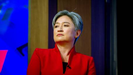 Penny Wong has called for calm in the Taiwan Strait. Picture: Elesa Kurtz