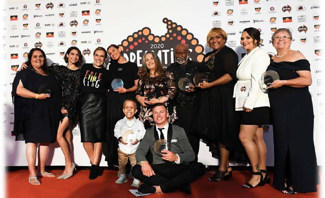 Donna Jeffries, far right, was awarded the ABS Centre of Aboriginal and Torres Strait Islander Statistics Excellence in Health Award at the national Dreamtime Awards in 2021. Photo: Dreamtime Awards