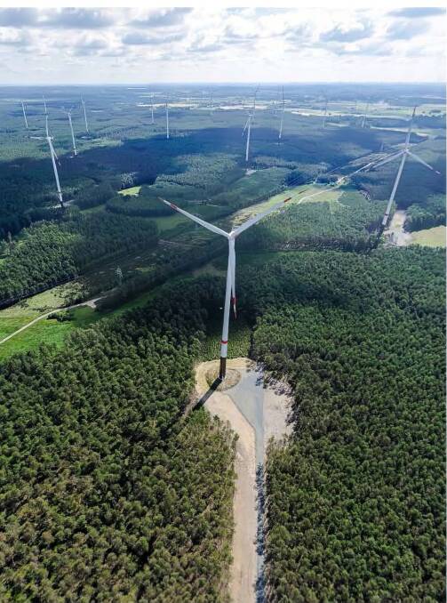 Forestry make no secret of the possible visual impact. This image is from the presentation to Council. Photo from Siemens Gamesa Europe
