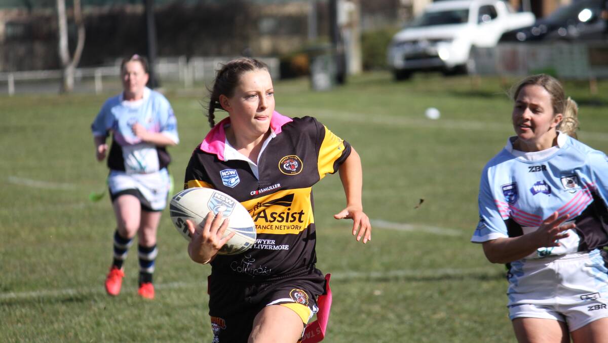 Katie Sutherland and the rest of the Oberon league tag side won against Cargo 30-10 on Saturday. Picture: John Fitzgerald