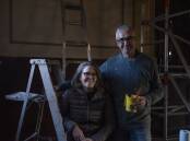 Lucy and Johnny East, hard at work renovating the Malachi Hall. Picture by Stuart Cohen