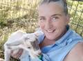Nicky Holbrook with one of her goats. Picture supplied