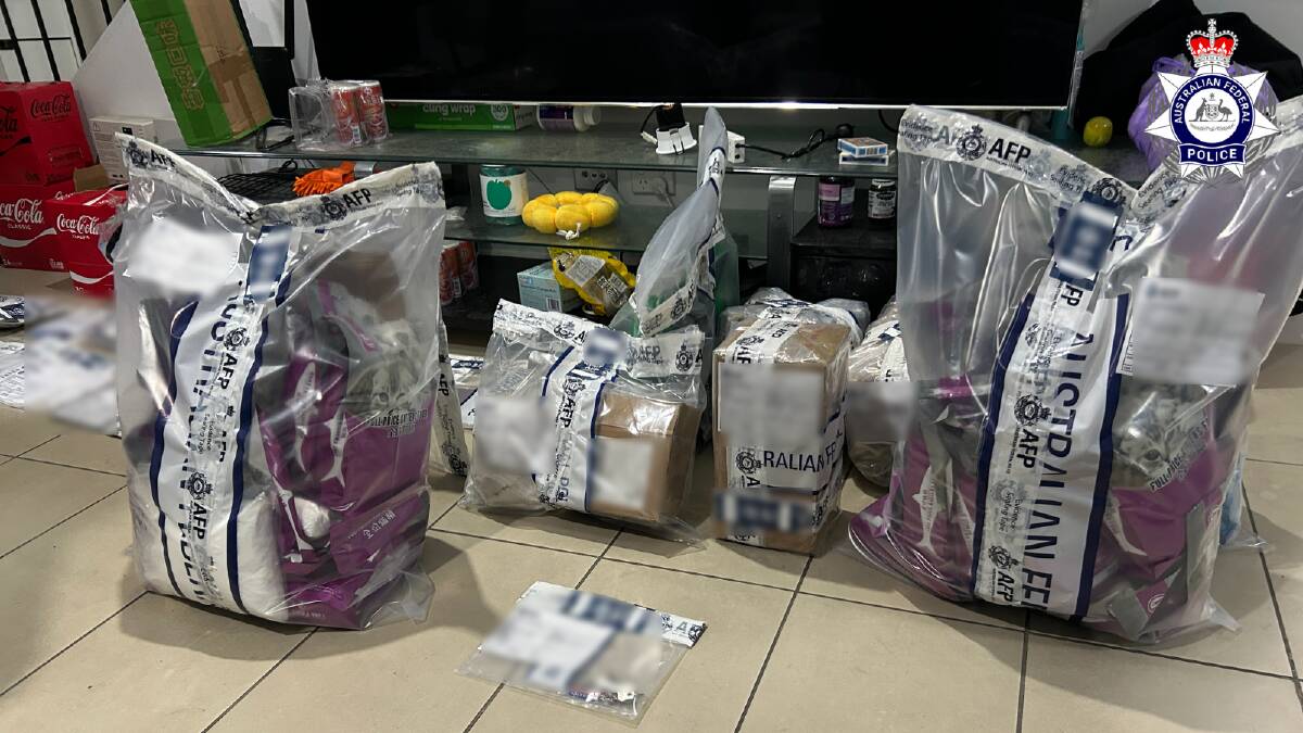 Seized bags of cat food allegedly containing cocaine. Picture supplied
