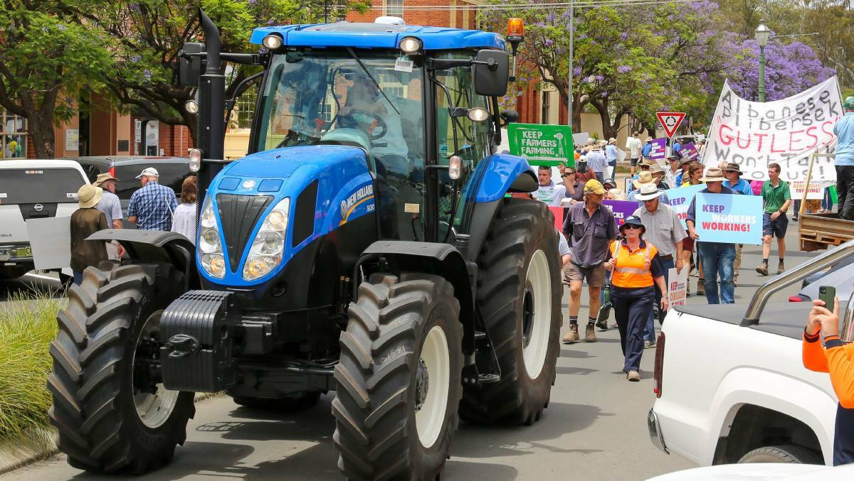 Heavy machinery led rallies in Deniliquin and Griffith last week. Picture supplied