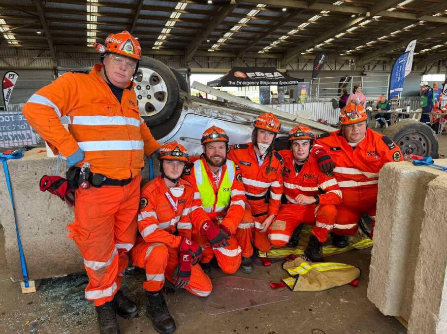 NSW SES Forbes squad, with leader Ryan Jones (third from the right). Picture supplied by SES Media