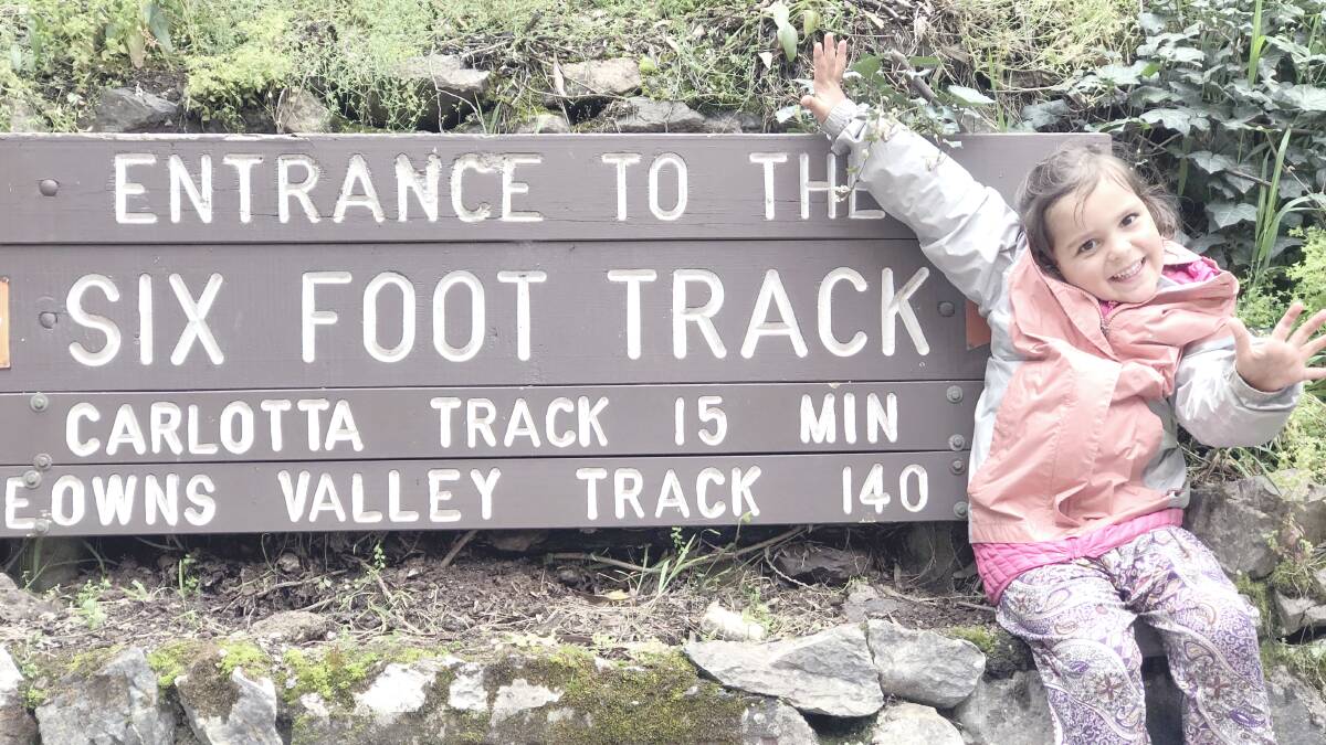 GO GIRL: Tara Wales said her almost four-year-old daughter Acacia recently walked the Six Foot Track in three days.