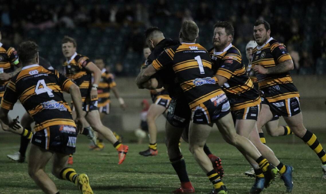 CHASE: The Oberon Tigers were outplayed by the Bathurst Panthers in their Group 10 clash at Carrington Park on Friday night.