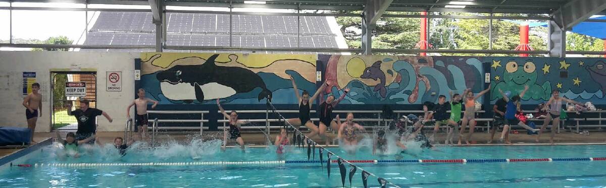 LEAP TO IT: St Joseph’s Central School students have jumped into their Learn to Swim lessons at the Oberon Pool.