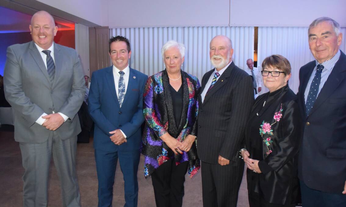 AWARDS: Council's general manager Gary Wallace, MP Paul Toole, mayor Kathy Sajowitz, Parkes mayor Ken Keith, Helen Lowe and Tim Charge.