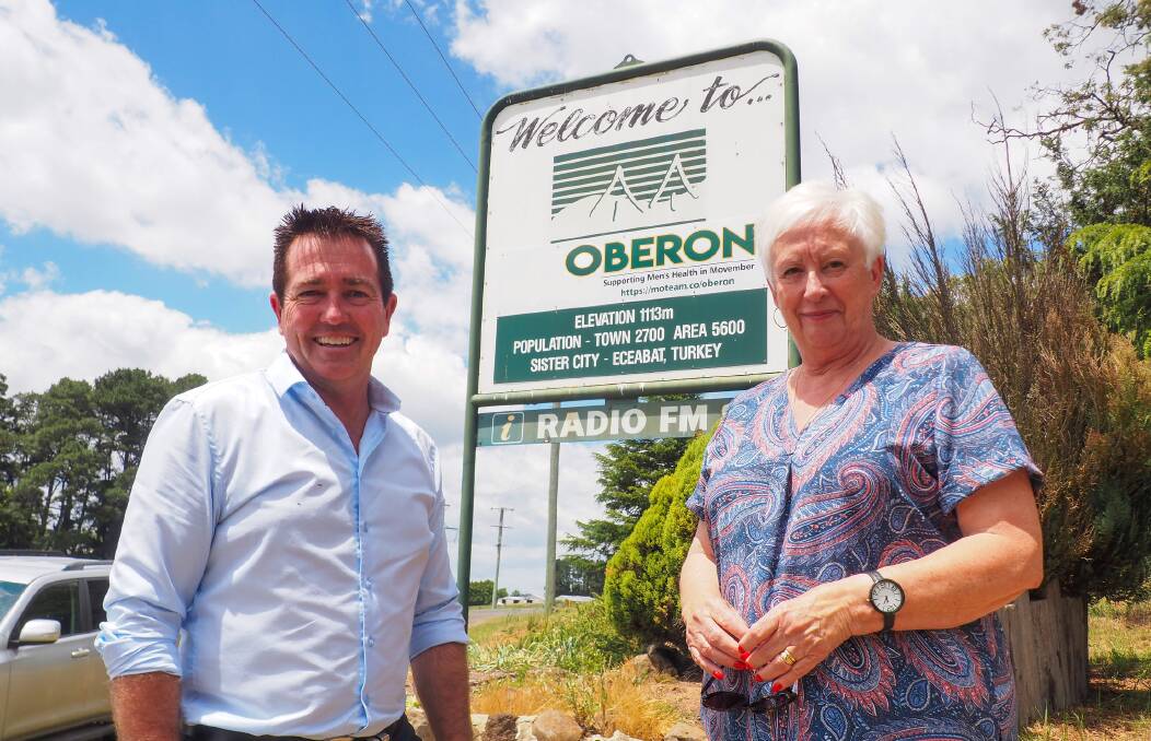 FUNDS BOOST: Oberon's state member Paul Toole and mayor Kathy Sajowitz.