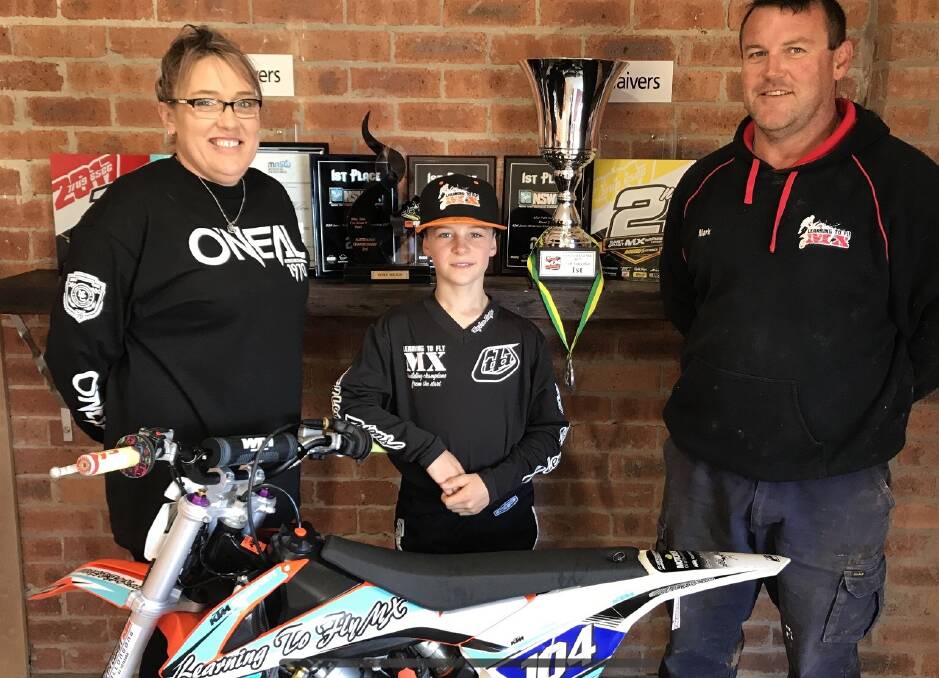YOUNG TALENT: Learning To Fly MX owners Tania and Mark Weekes initially sponsored Ryder Wilson. He is now riding for Yamaha in Canada at amateur nationals.