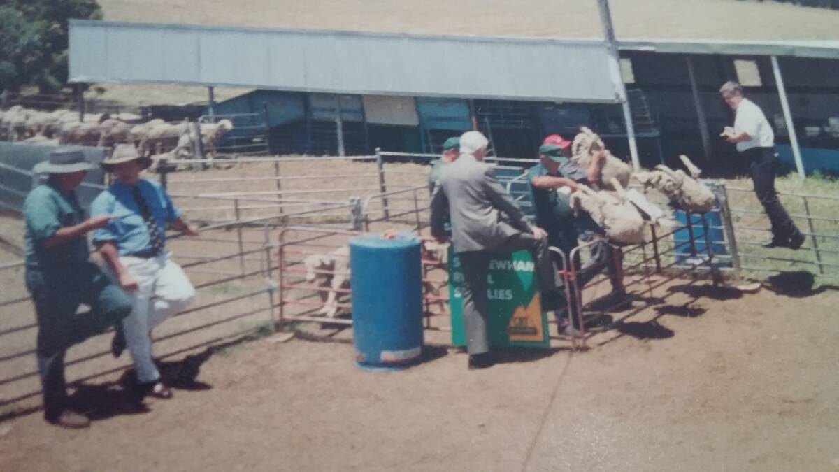 FLASHBACK: Former Member for Bathurst Gerard Martin with producers at a Bathurst property on the day the Gudair vaccine was first used on sheep flocks.