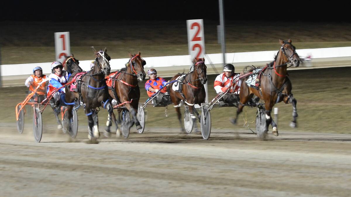CUP QUEEN: Amanda Turnbull (left) charges towards the lead down the home straight with Parramatta to win the 2018 Oberon Cup. She has won the annual feature six times. Photo: ANYA WHITELAW