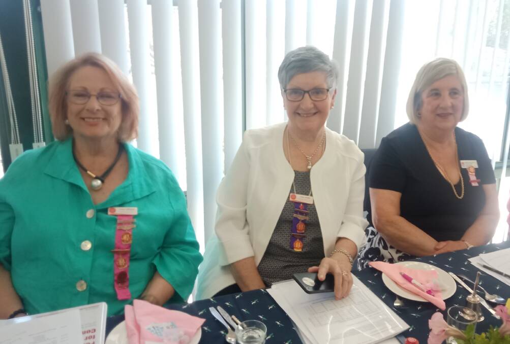 SMILE: United Hospital Auxiliaries of NSW regional representative Tracy Wilkinson, state president Linda Swales and Oberon Hospital Auxiliary president Annabelle Gilbert.