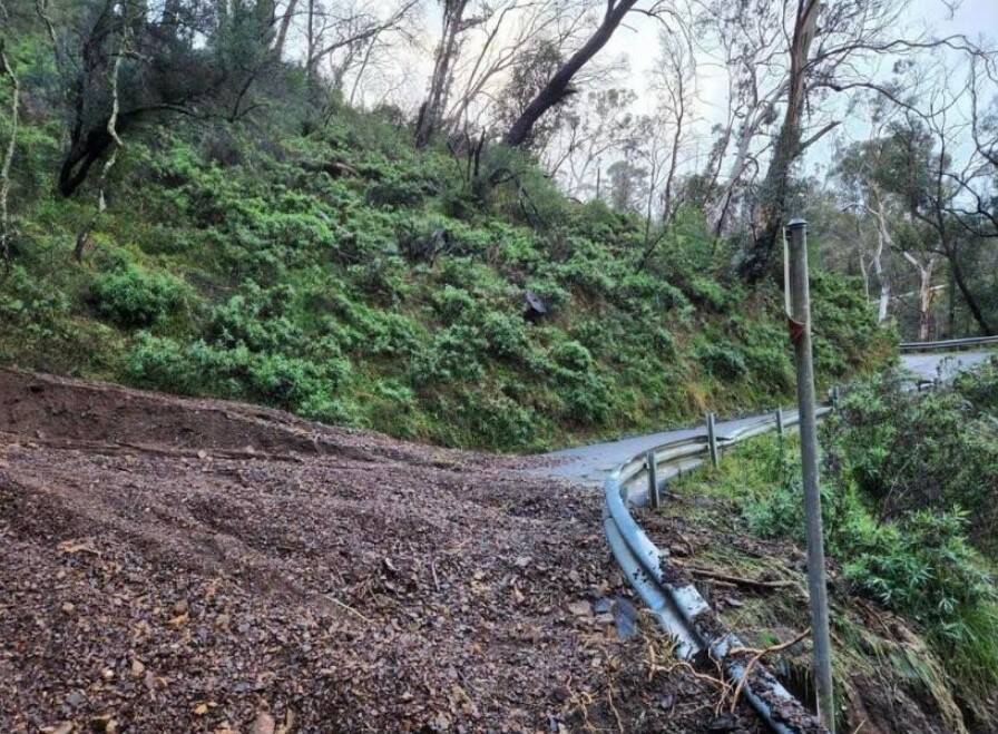 DAMAGE: Part of Jenolan Caves Road earlier this month. Photo: MINISTER FOR REGIONAL TRANSPORT SAM FARRAWAY FACEBOOK PAGE